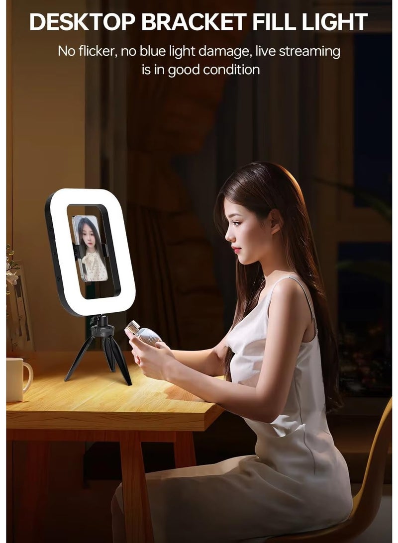 BlueFire YM200 Professional LED Camera Ring Light Video Rig – 20W Rechargeable Portable Fill Light with 8000mAh Battery, 2500K–8500K Adjustable Color Temperature, CRI 96+, Touch Control, Built-in Phone Holder for Vlogging, Live Streaming, Photography, Makeup & Video Recording - Image 5
